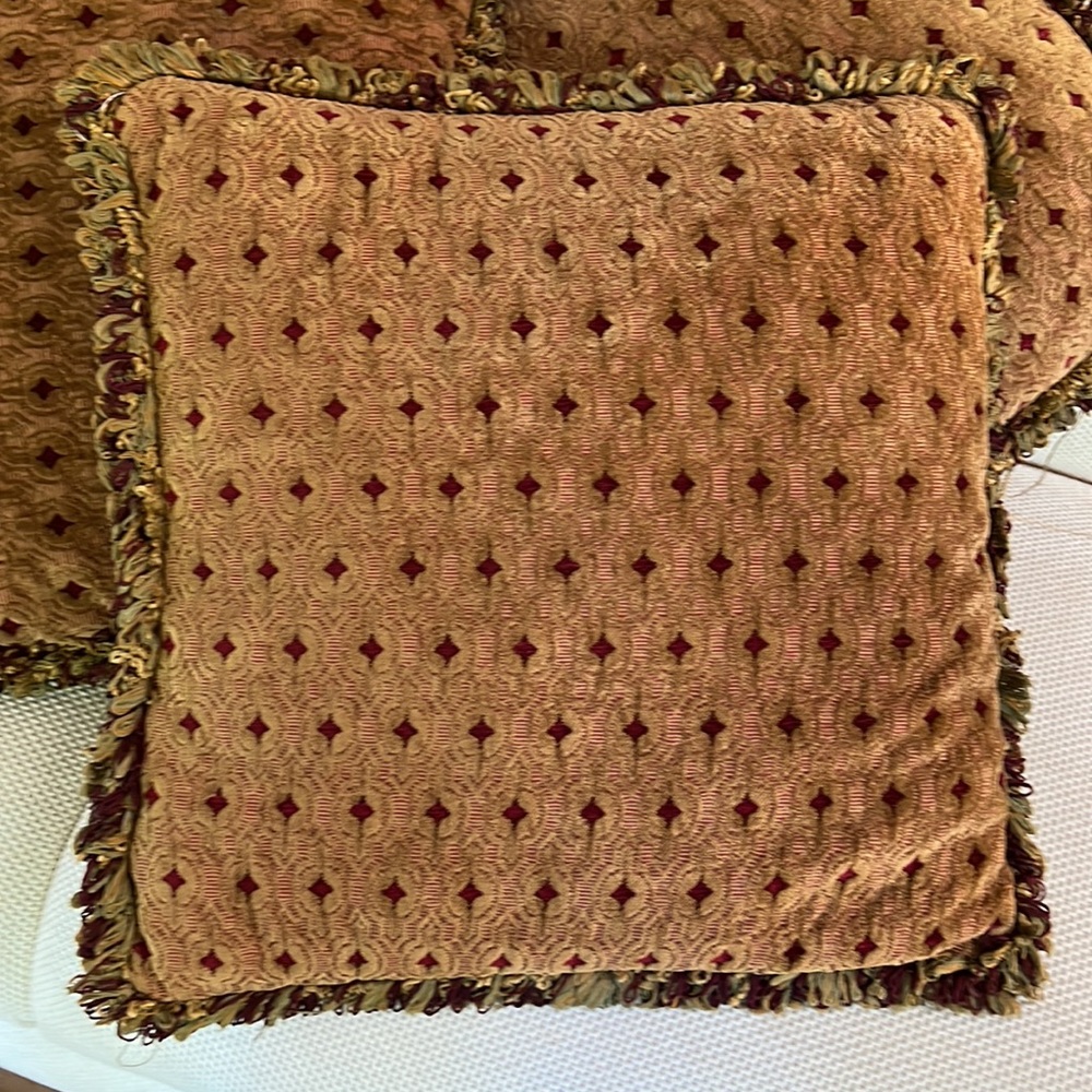 Custom Cut Velvet Pillows.